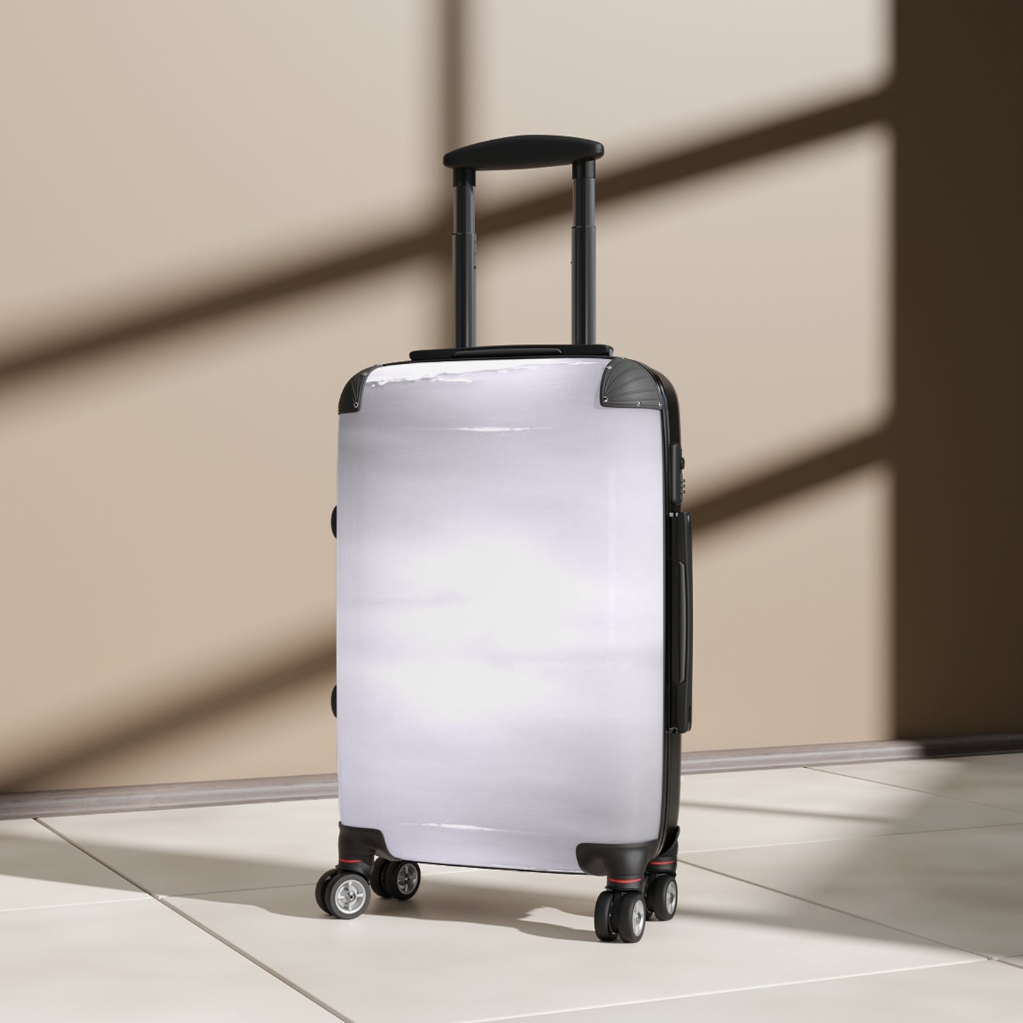 Sephia Sea Dark Fog Small Suitcase with built in lock, 4 double-wheels, telescopic handle, and ABS back hard-shell