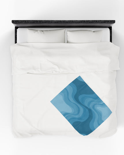 Sky Blue Wavey Velveteen Plush Blanket, 30" x 40"