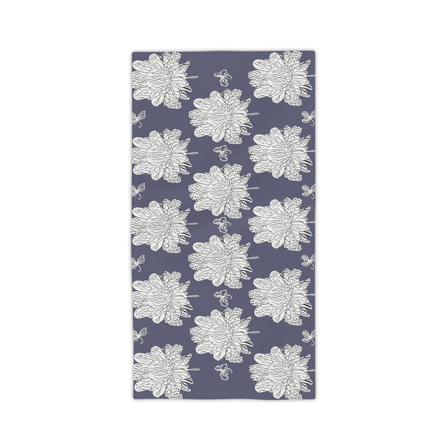 White Floral Butterflies Beach Towel, 24" x 44"
