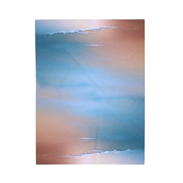Blue Sea Peach Fog Velveteen Plush Blanket, 30" x 40"