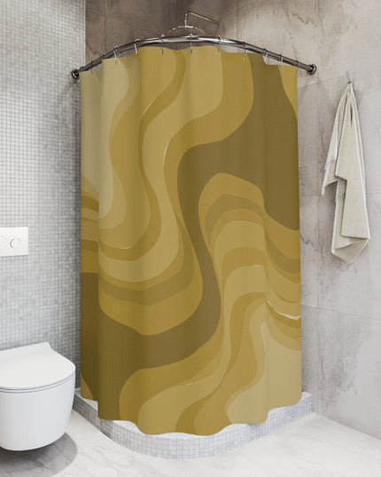 Brown Wavey Shower Curtains, 71" x 74"