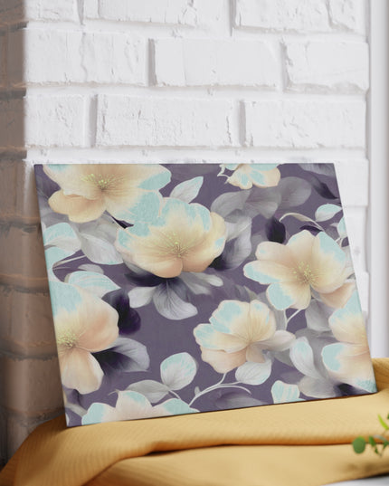 White Blush Floral Bunch Glass Cutting Board, 8" x 11"