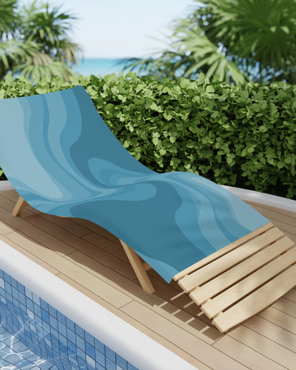 Sky Blue Wavey Beach Towel, 30" x 60"