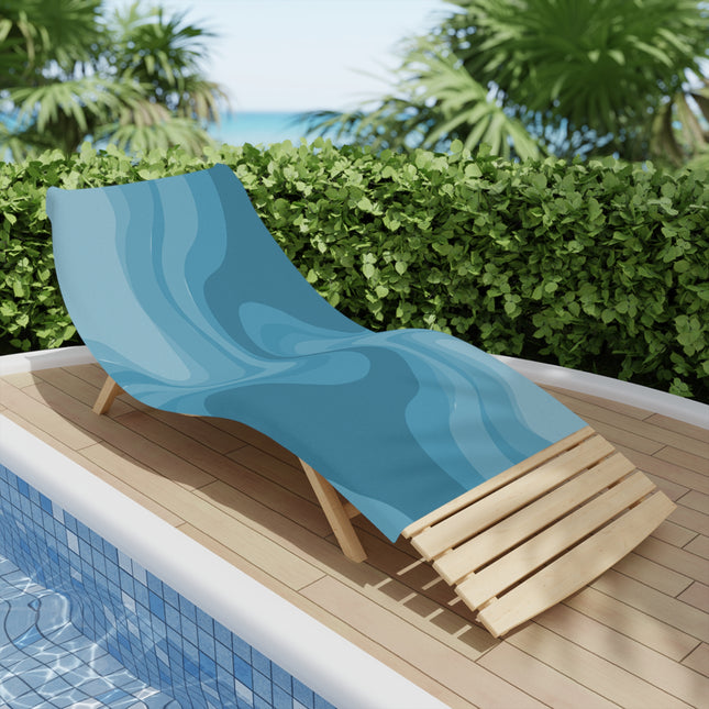 Sky Blue Wavey Beach Towel, 30" x 60"