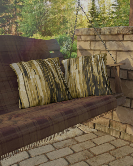 Striped Light Brown Pastel Fade 18" x 18" Outdoor Pillows
