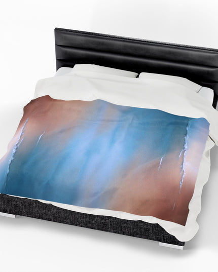Blue Sea Peach Fog Velveteen Plush Blanket, 60" x 80"