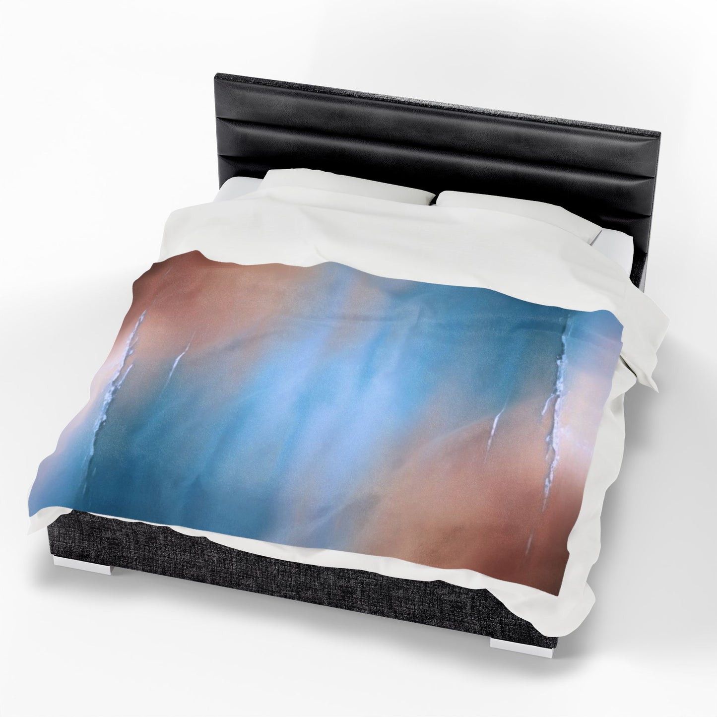 Blue Sea Peach Fog Velveteen Plush Blanket, 60" x 80"