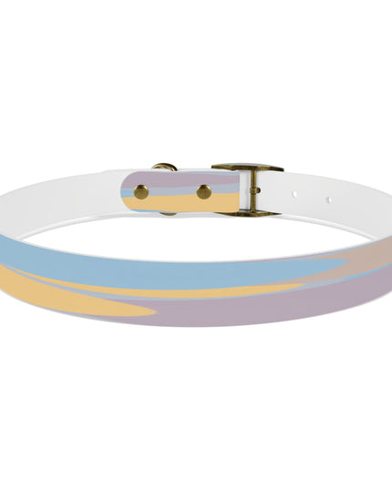 Pastel Baby Blue and Peach Patches Extra Large Dog Collar