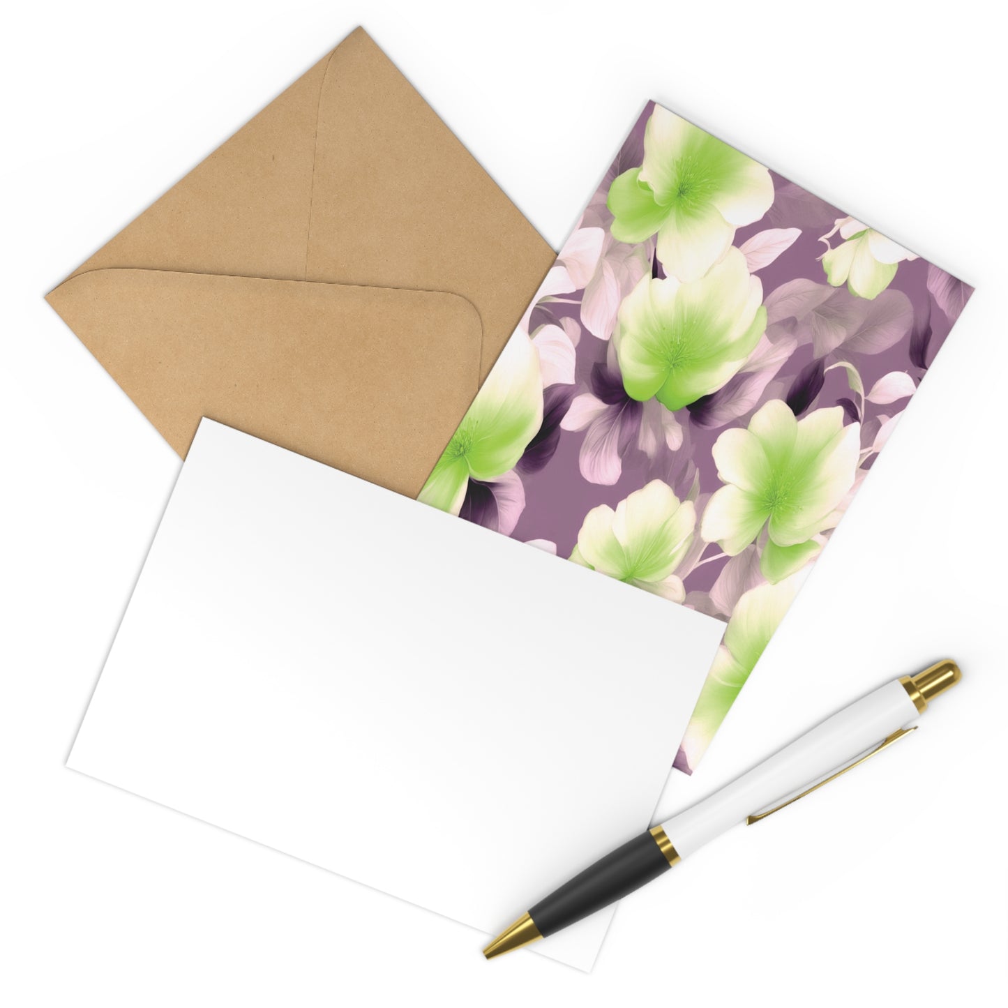 Lime Lavender Floral Bunch Postcards (7 pcs)