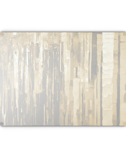 Striped Light Brown 11" x 15" Glass Cutting Board