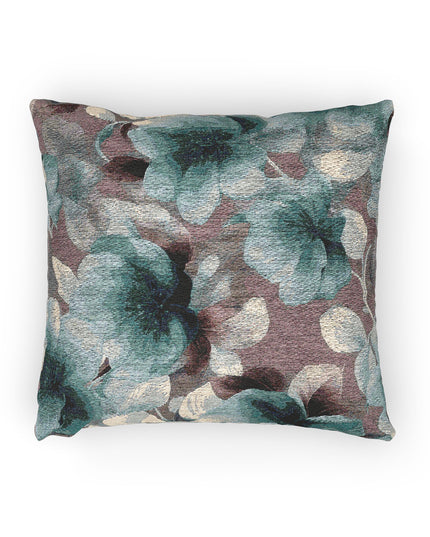 Deep Blue Florals Woven Pillow, 17" x 18"