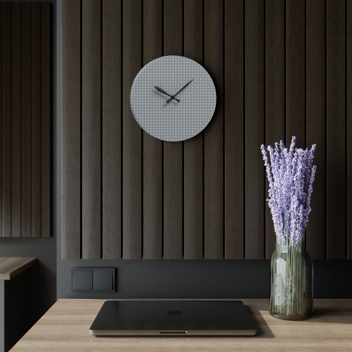 Desaturated Star-crossed Bodies Acrylic Wall Clock, Round or Square, 10.75" x 10.75"