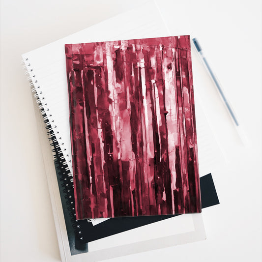 Striped Ruby 5" x 7" Journal - 128 Ruled Line pages