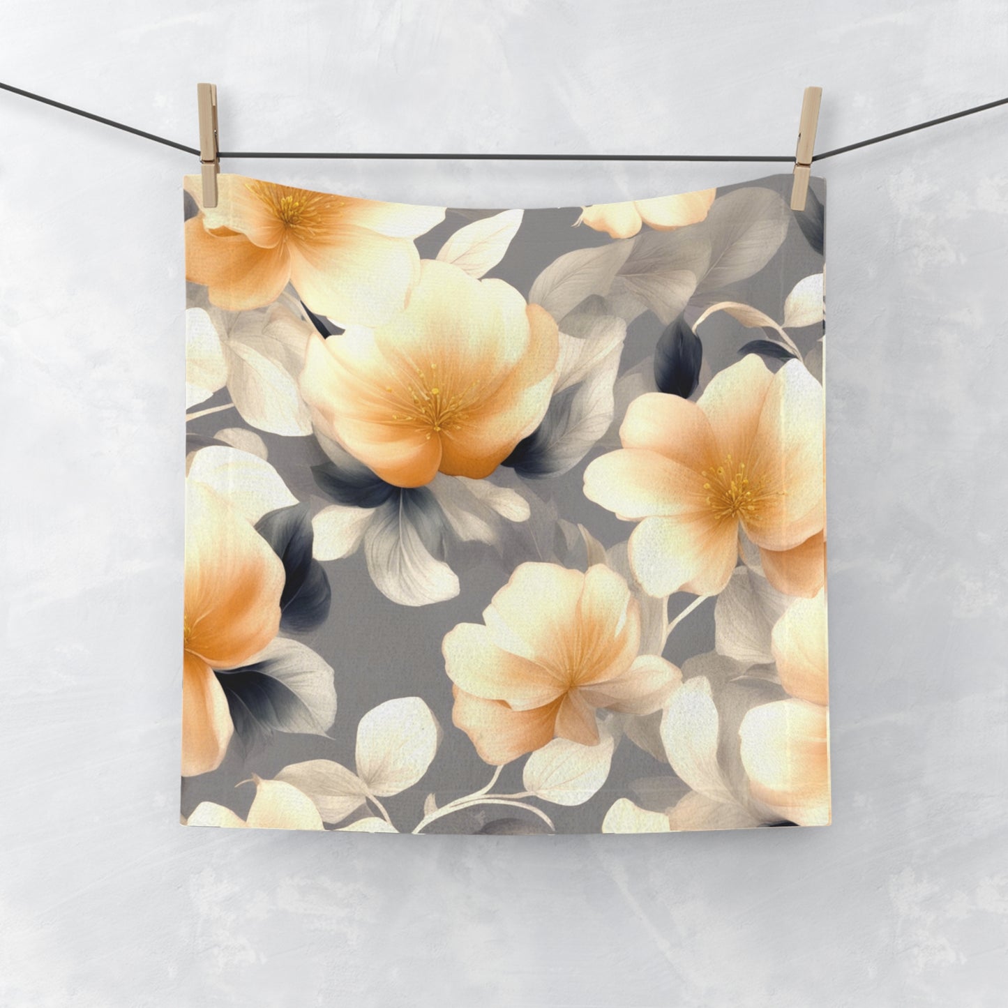 Soft Blossom Floral Bunch Face Towel, 13" x 13"
