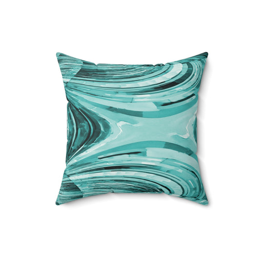Uzi Spiral Tif Faux Suede Square Pillow,  16" x 16"