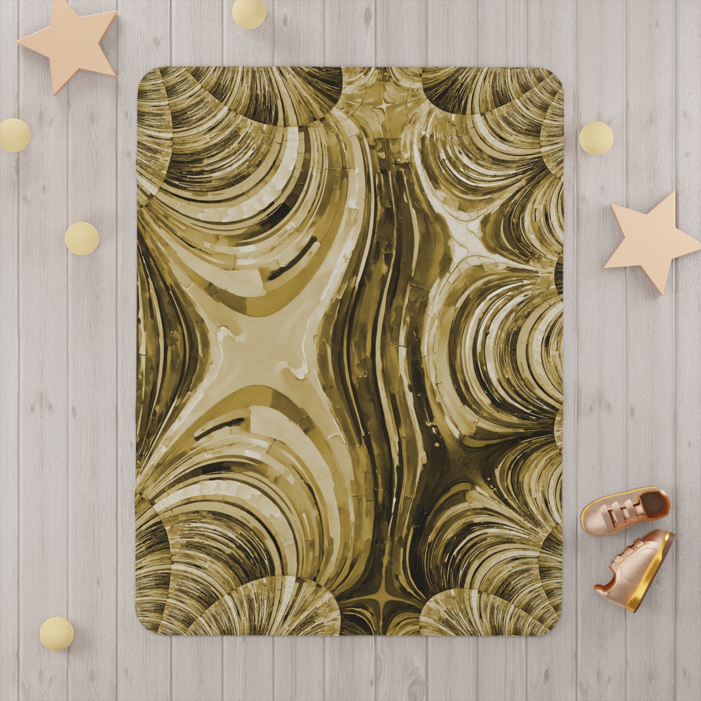 Uzi Spiral Light Brown Toddler Blanket, 30" x 40"