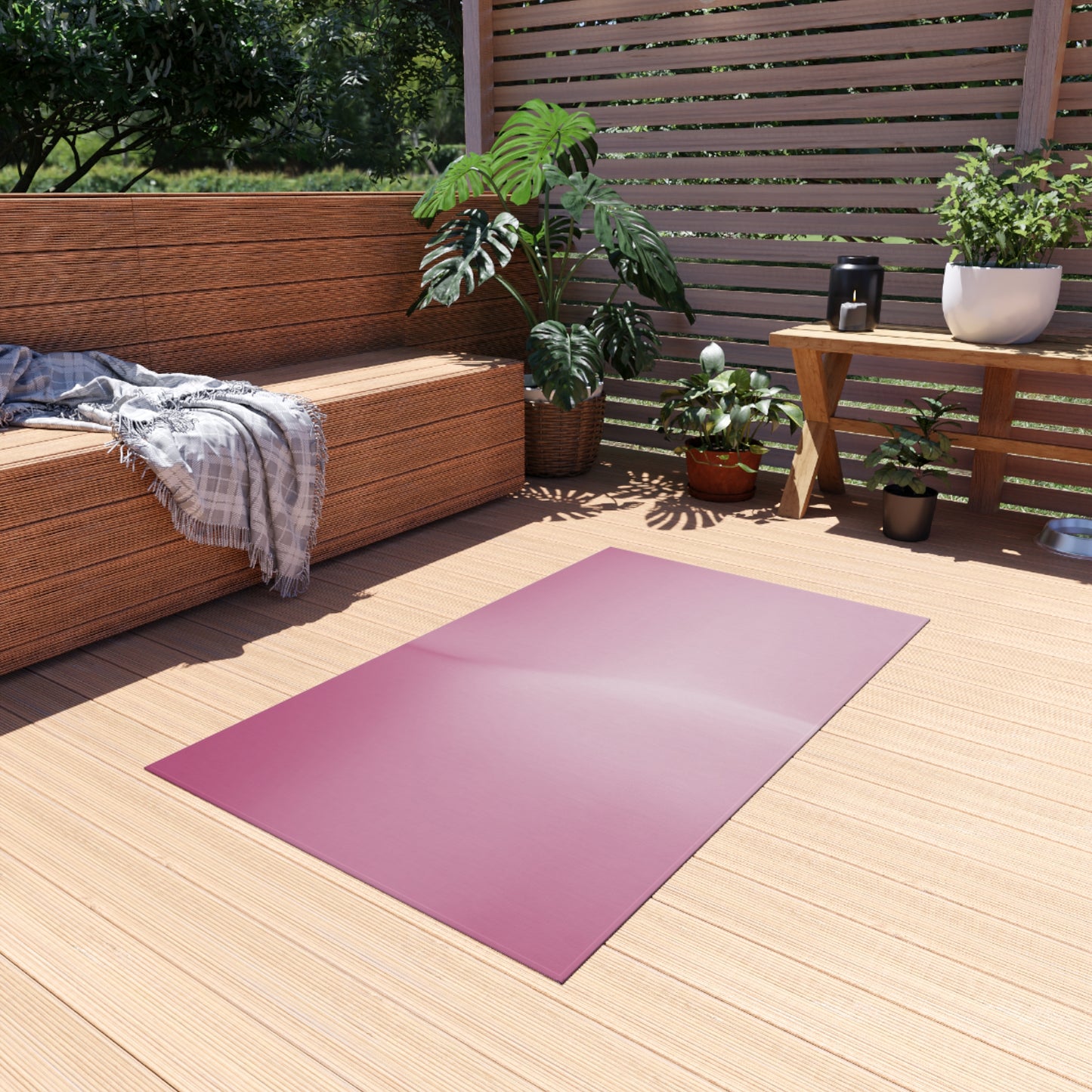 Pink Blush Fade Outdoor Rug, 36" x 60"