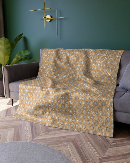 Tan Sunset Star-crossed Bodies Crushed Velvet Blanket, 50" x 60"
