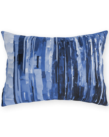Striped Deep Blue 20" x 14" Outdoor Pillow