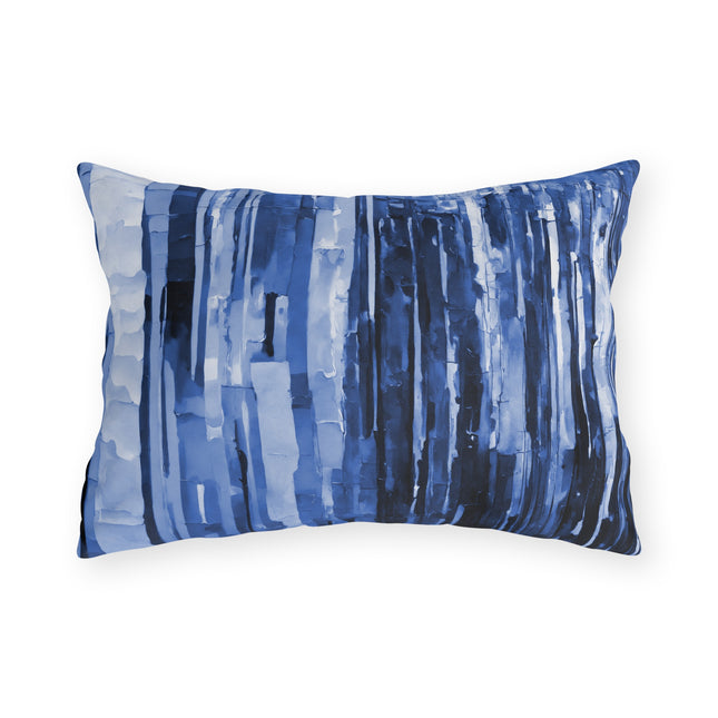 Striped Deep Blue 20" x 14" Outdoor Pillow