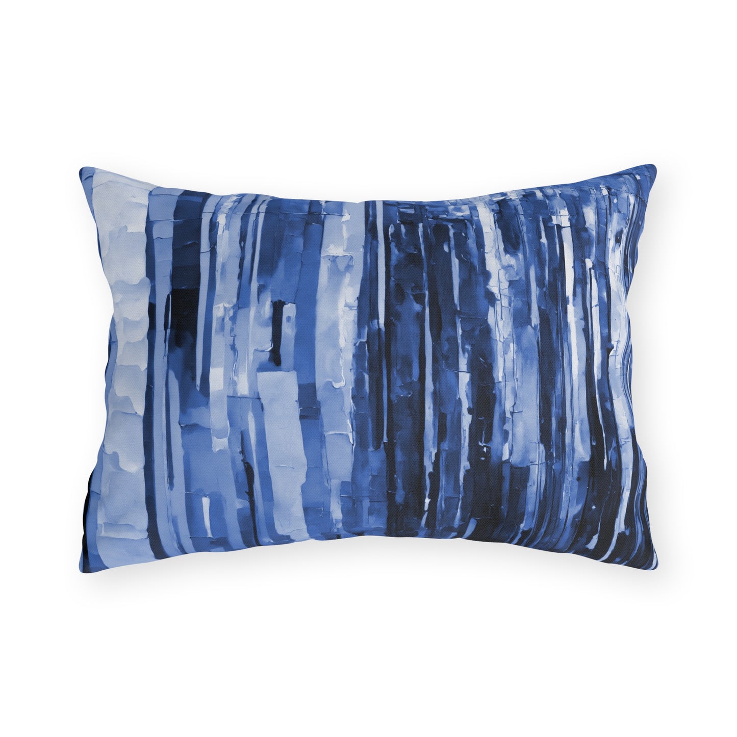 Striped Deep Blue 20" x 14" Outdoor Pillow