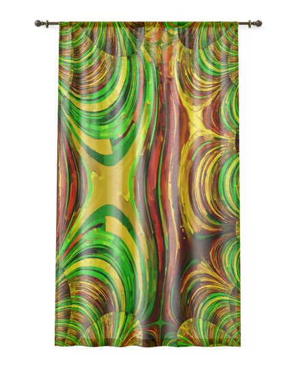 Uzi Spiral Beta Sheer Window Curtain, 50" x 84", partially transparent