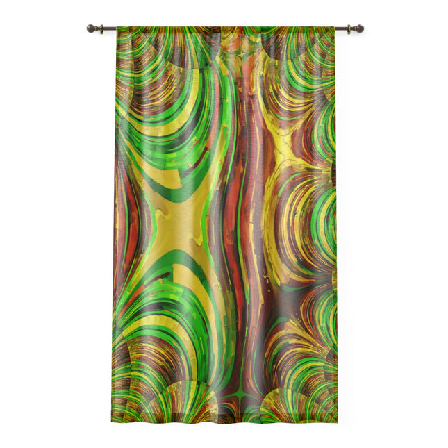 Uzi Spiral Beta Sheer Window Curtain, 50" x 84", partially transparent