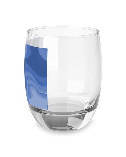 Deep Blue Wavey Whiskey Glass, 6 oz