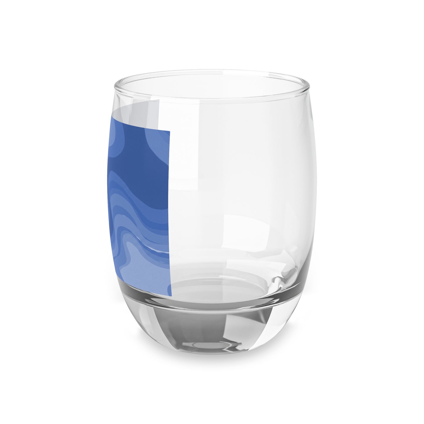 Deep Blue Wavey Whiskey Glass, 6 oz