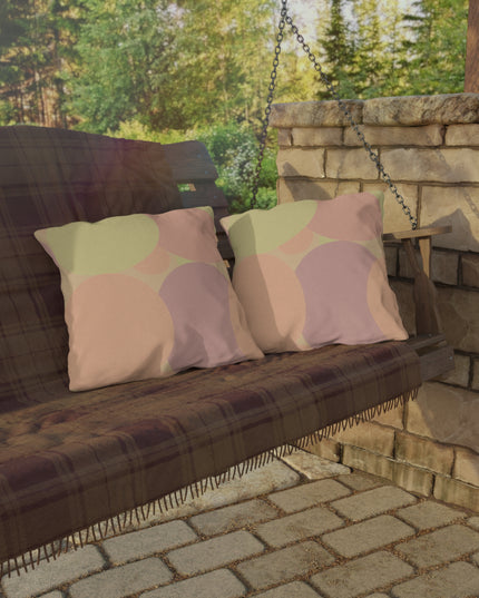 Pastel Hot Peach Patches 18" x 18" Outdoor Pillow