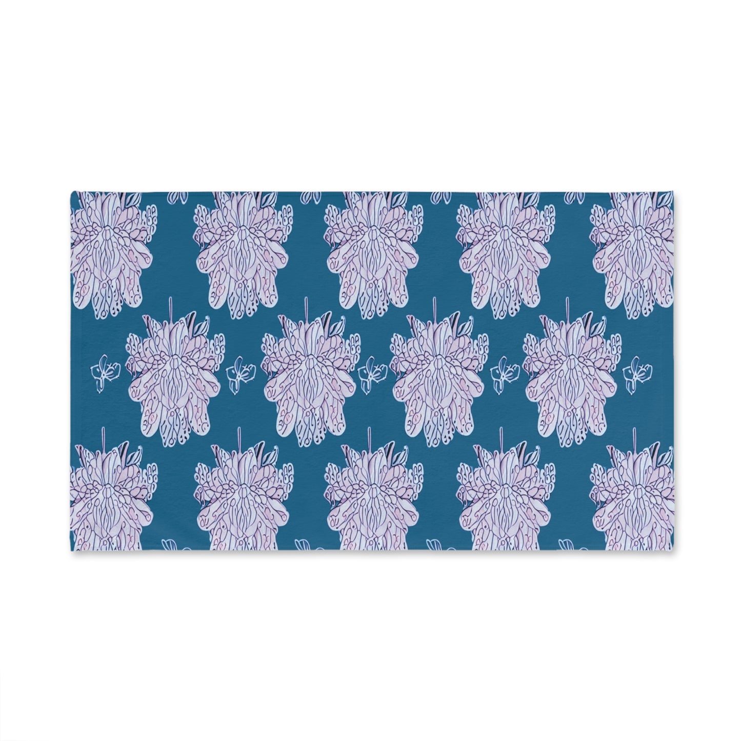 Lavender Floral Butterflies Hand Towel, 16" x 28"