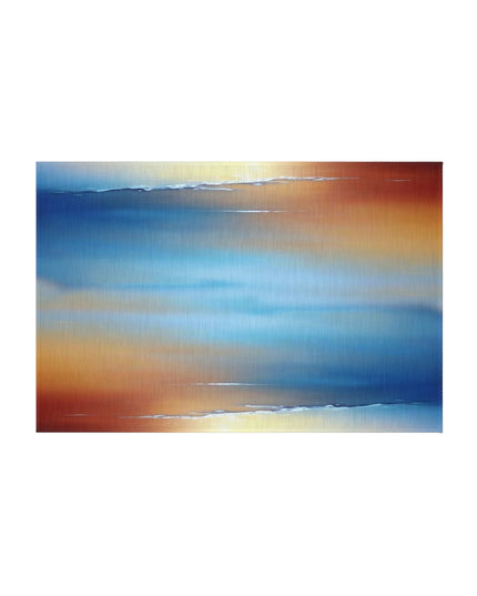 Blue Sea Red Orange Fog Outdoor Rug, 24" x 36"