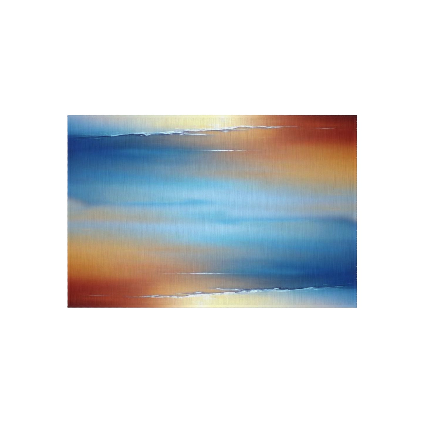 Blue Sea Red Orange Fog Outdoor Rug, 24" x 36"