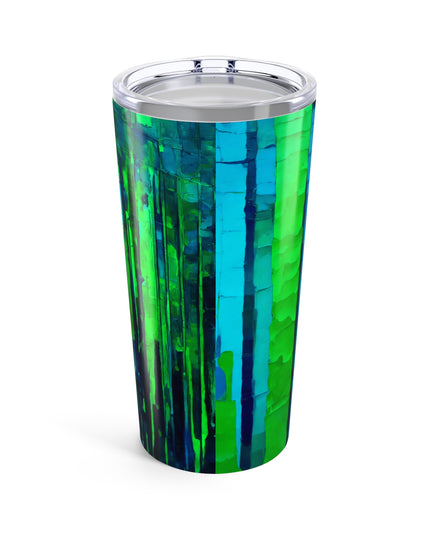 Striped Blue Green Tumbler 20oz