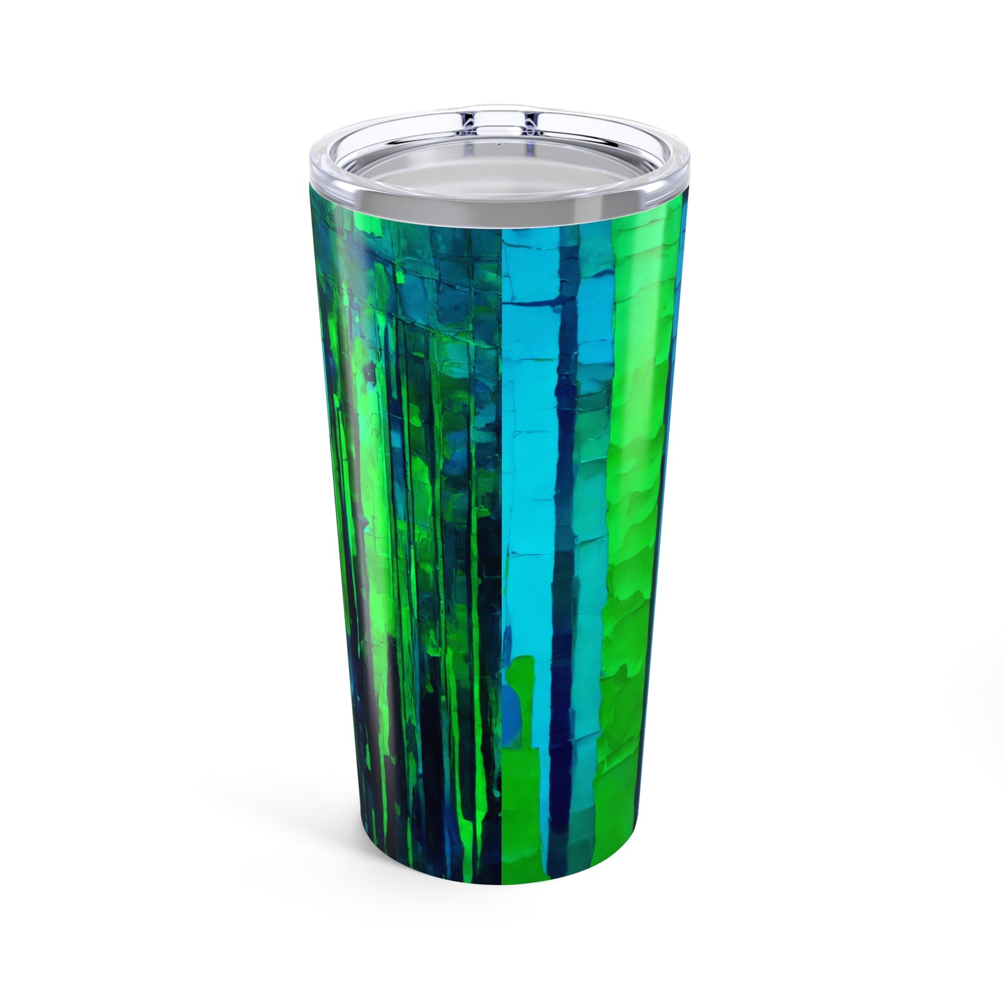 Striped Blue Green Tumbler 20oz