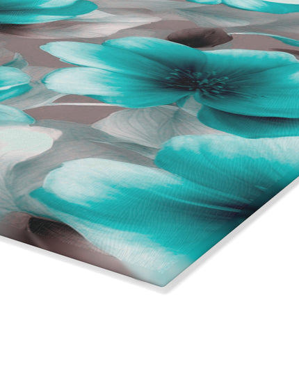Tif Green Gray Floral Bunch Glass Cutting Board, 8" x 11"