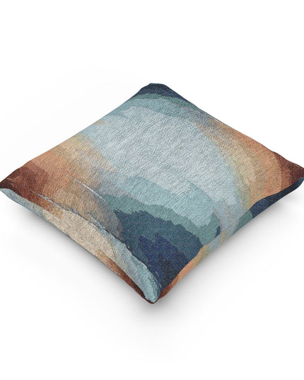 Blue Sea Red Orange Fog Woven Pillow, 17" x 18"
