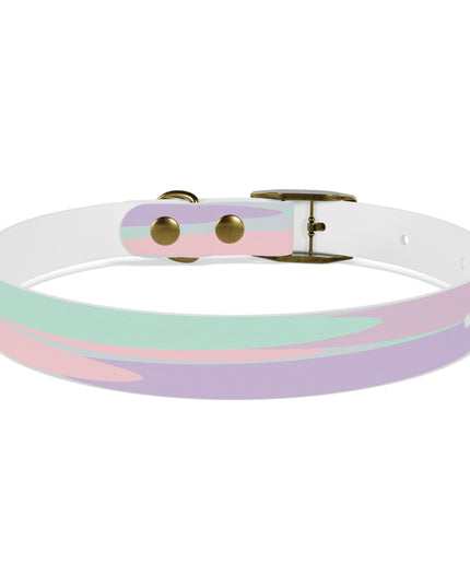 Pastel Peach and Soft Green Patches Small Dog Collar