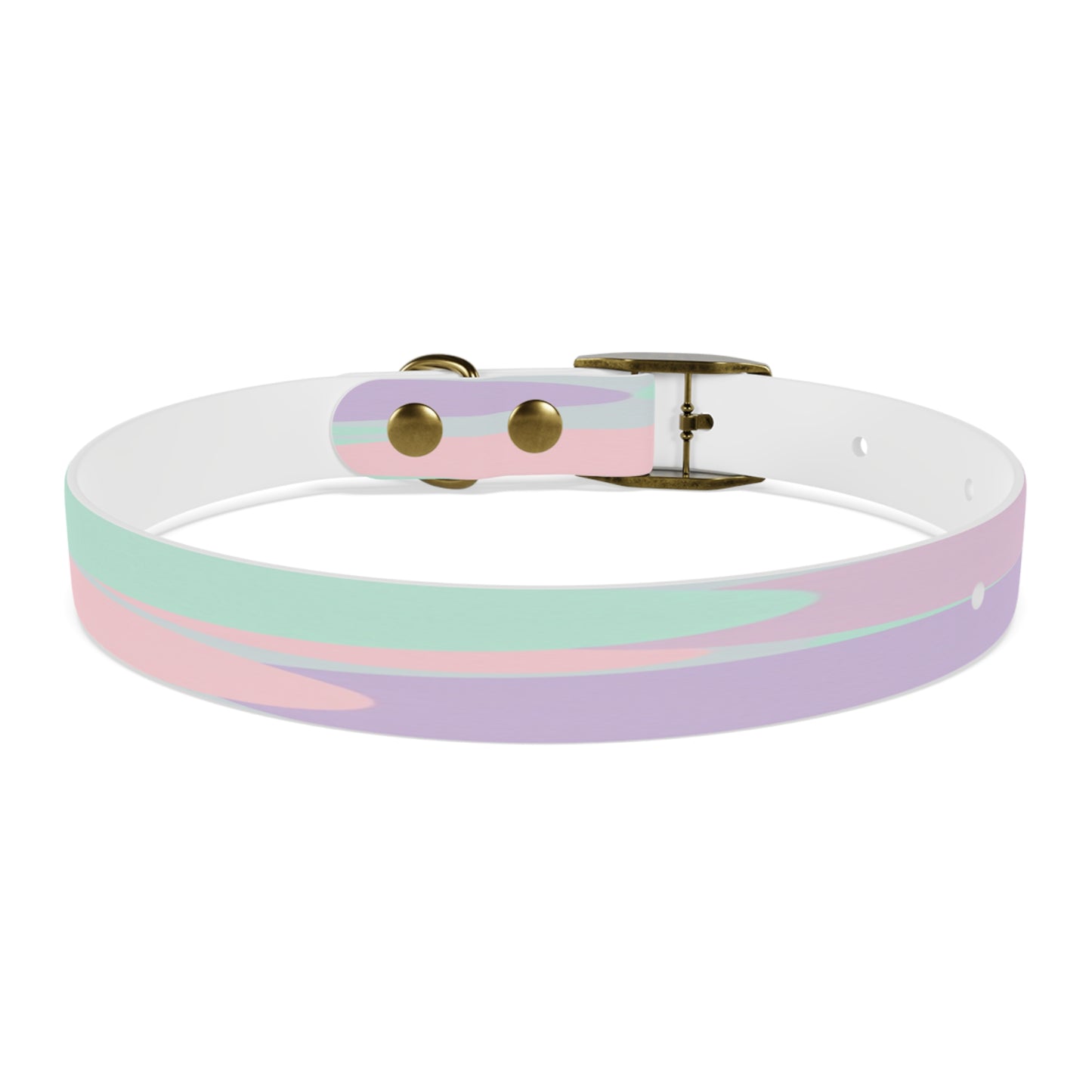 Pastel Peach and Soft Green Patches Small Dog Collar