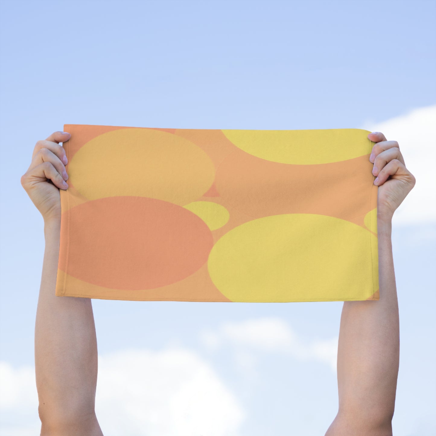 Pastel Bright Oranges Patches Rally Towel, 11" x 18"