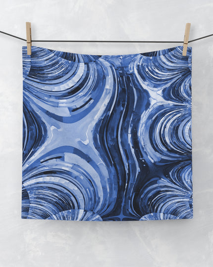 Uzi Spiral Deep Blue Face Towel, 13" x 13"