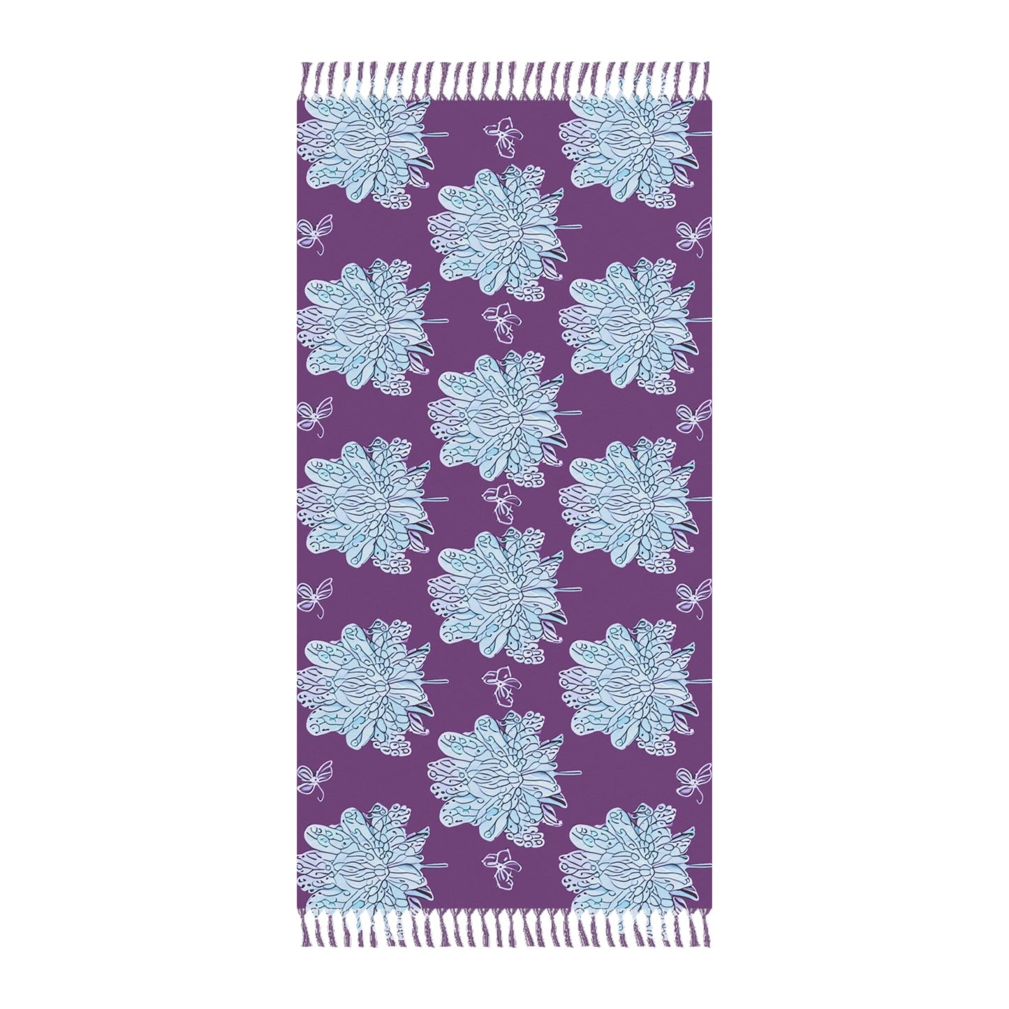 Copy of Blue Floral Butterflies 38" × 81" Boho Beach Cloth