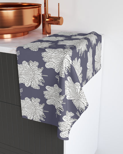White Floral Butterflies Hand Towel, 16" x 28"