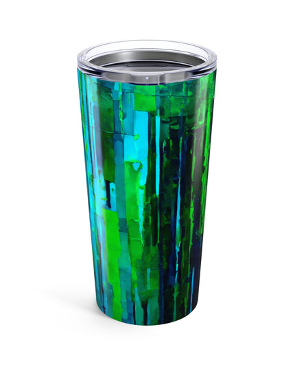 Striped Blue Green Tumbler 20oz