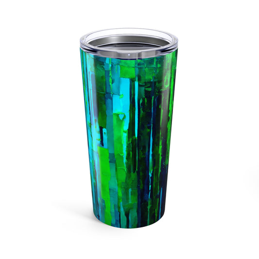 Striped Blue Green Tumbler 20oz