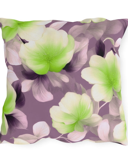 Lime Lavender Floral Bunch 20" x 20" Outdoor Pillow