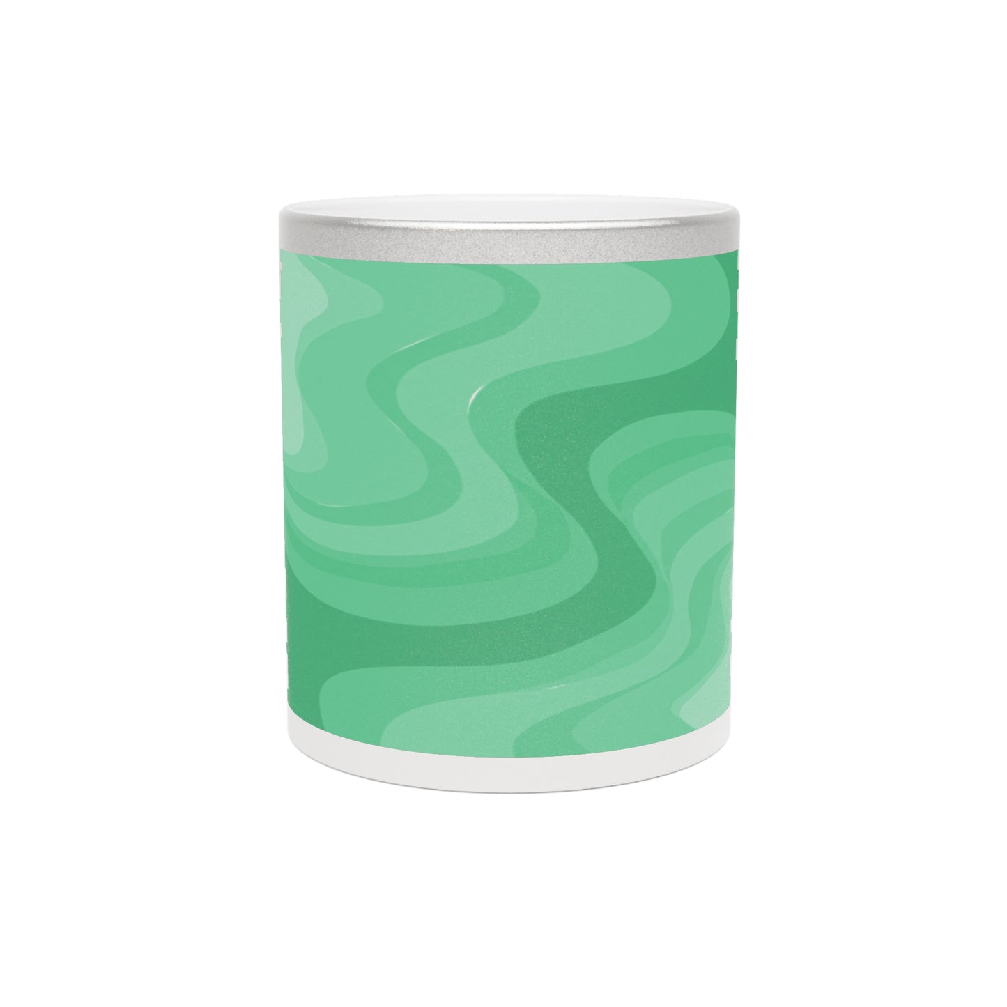 Mint Green Wavey 11 oz Metallic Mug (Silver\Gold)