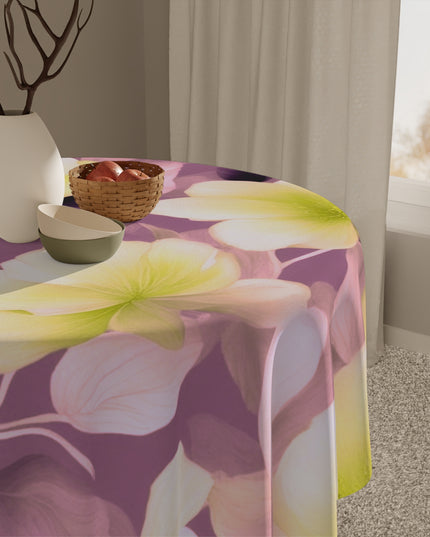 Lemon Blossom Floral Bunch Tablecloth, 55" x 55"