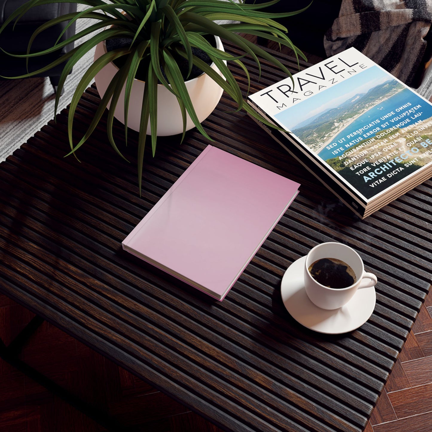 Pink Blush Fade 5.2" x 7.4" Hard Backed Journal with 128 blank pages