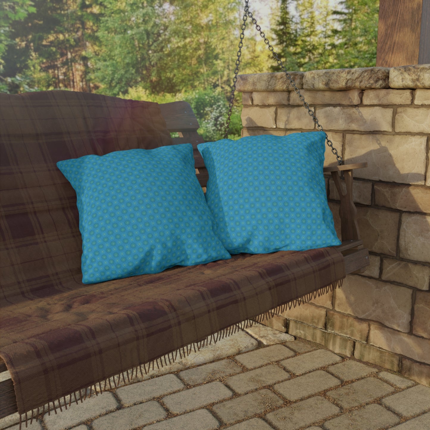 Light Blue Star-crossed Bodies 20" x 20" Outdoor Pillows